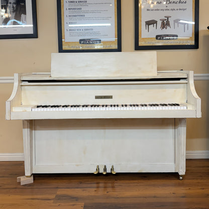 AVAILABLE TO RESTORE: CALL FOR CUSTOM PRICING - 1966 Astin Weight 38" White Spinet Piano