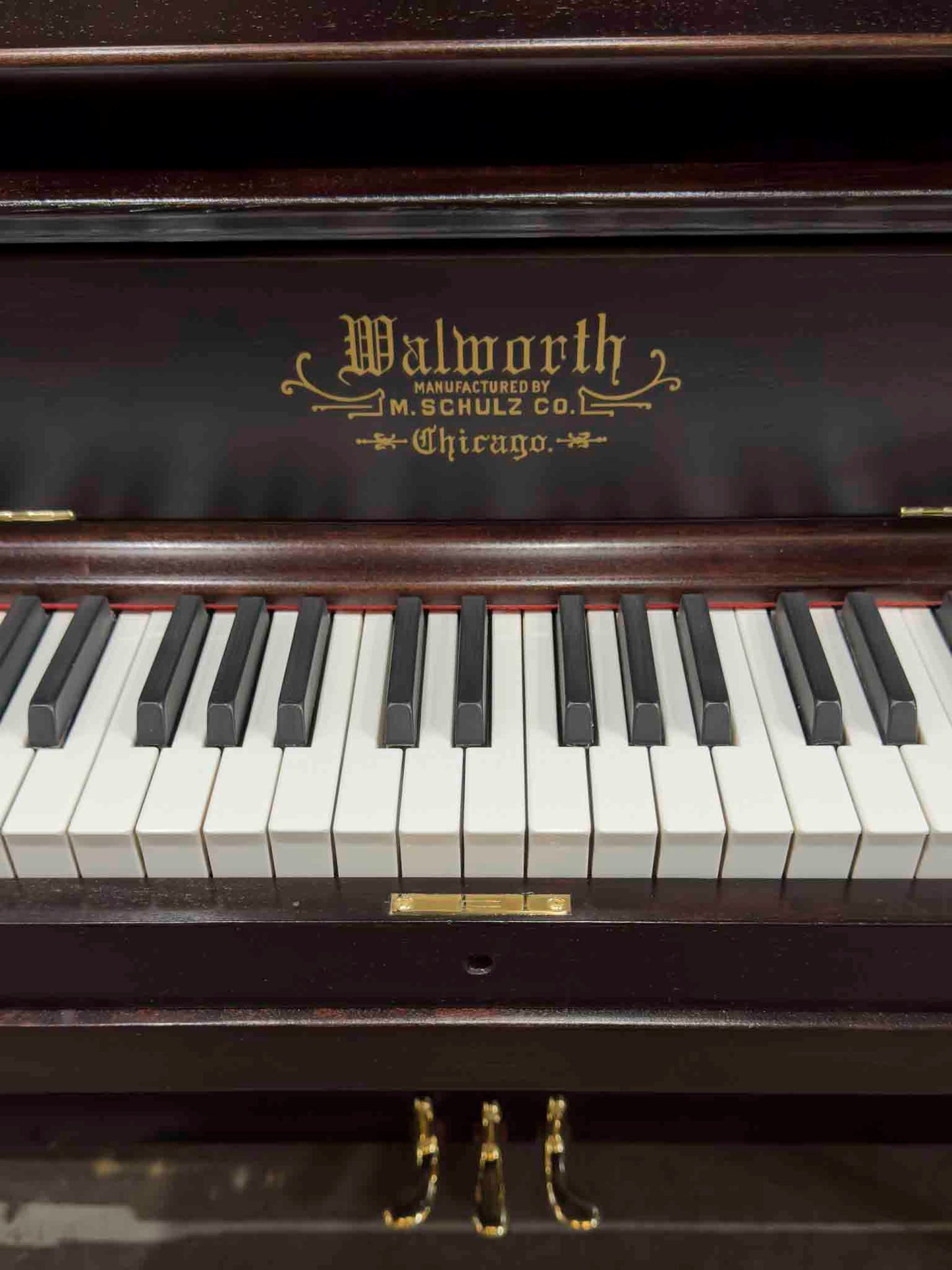 HEIRLOOM RESTORATION 1907 Walworth Schulz & Co. 56" Mahogany Wood Finish Commissioned Upright Piano