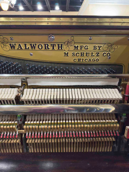 HEIRLOOM RESTORATION 1907 Walworth Schulz & Co. 56" Mahogany Wood Finish Commissioned Upright Piano