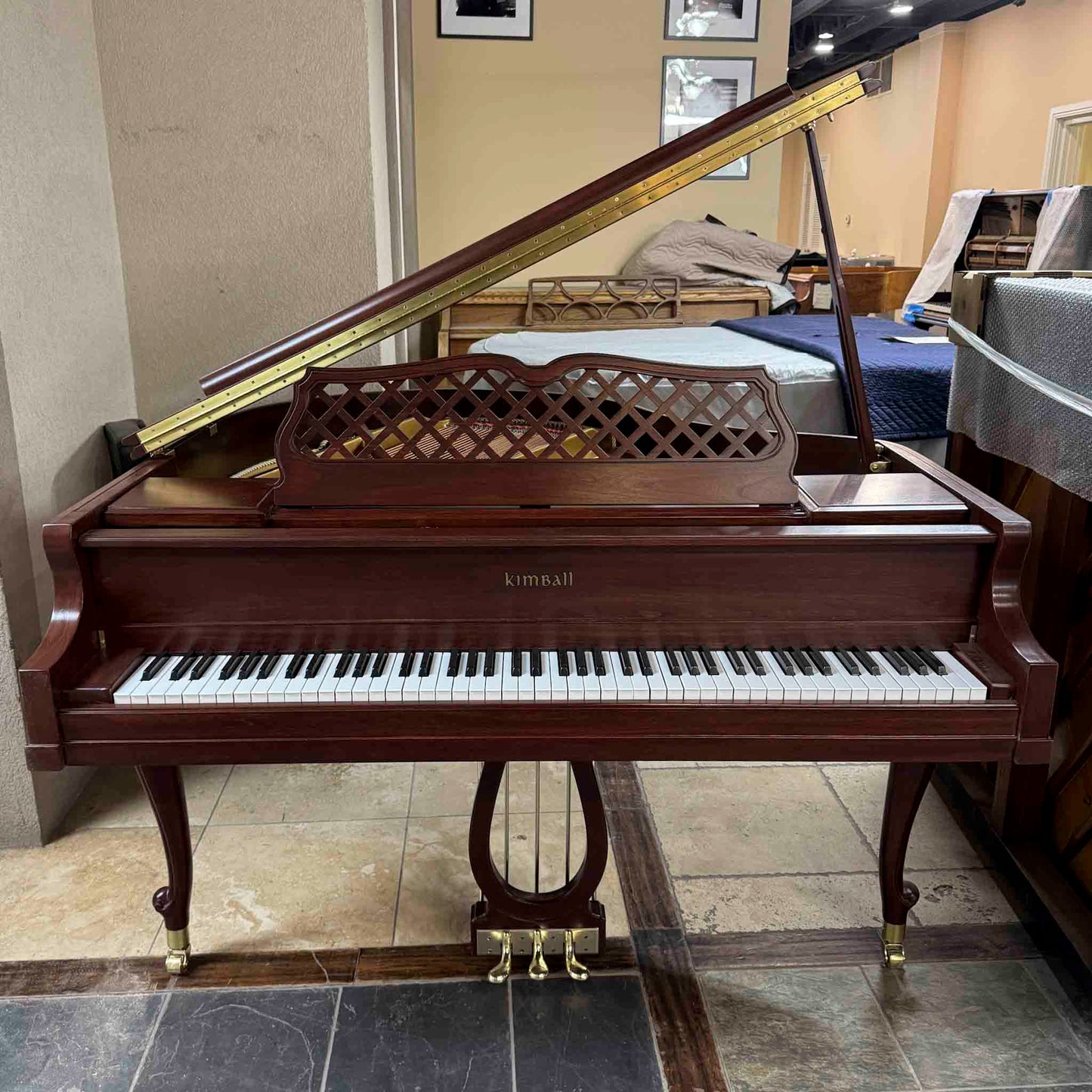 CURRENT SHOP WORK 1976 Kimball 4'10" Wood Finish Commissioned Baby Grand Piano