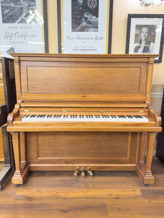 COMMISSIONED RESTORATION 1911 Henry F. Miller 55" Wood Finish Commissioned Upright Piano