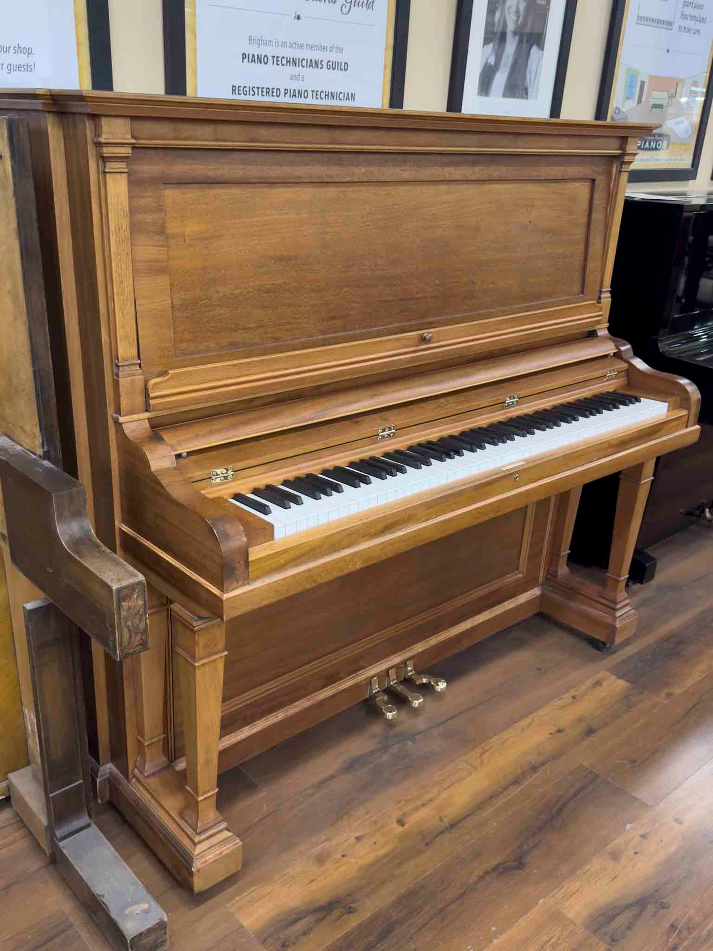 COMMISSIONED RESTORATION 1911 Henry F. Miller 55" Wood Finish Commissioned Upright Piano