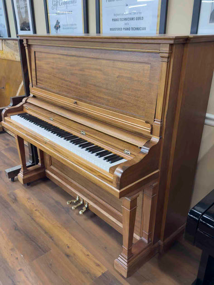 COMMISSIONED RESTORATION 1911 Henry F. Miller 55" Wood Finish Commissioned Upright Piano