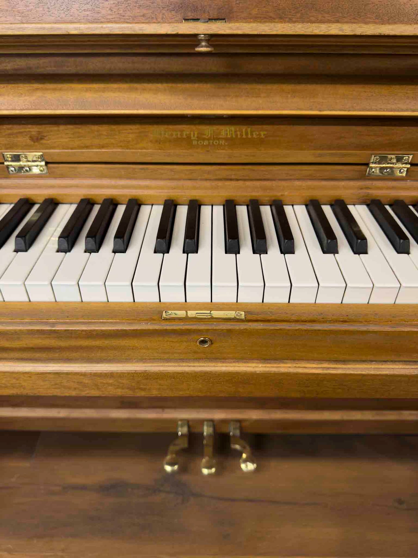 COMMISSIONED RESTORATION 1911 Henry F. Miller 55" Wood Finish Commissioned Upright Piano