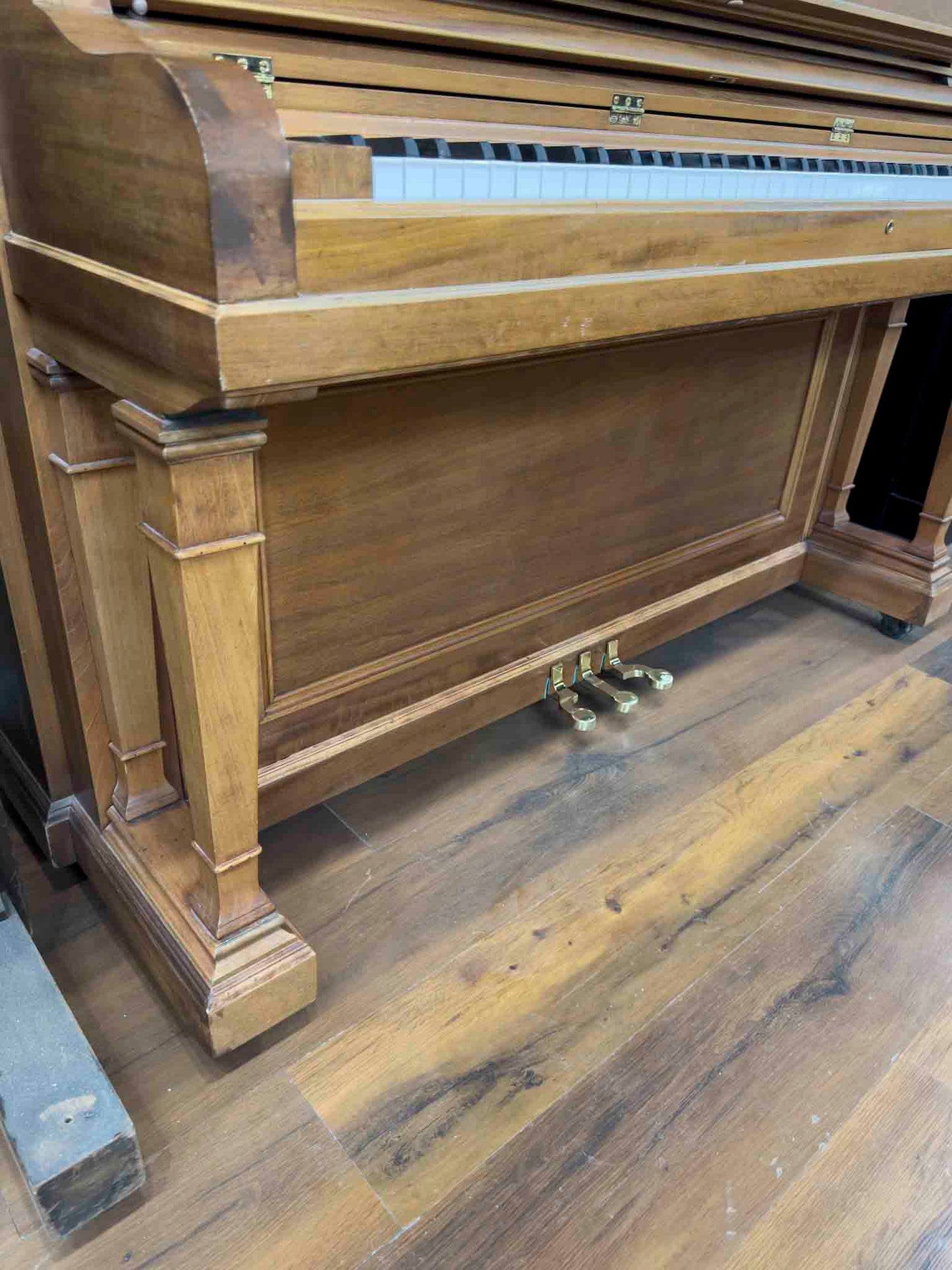COMMISSIONED RESTORATION 1911 Henry F. Miller 55" Wood Finish Commissioned Upright Piano
