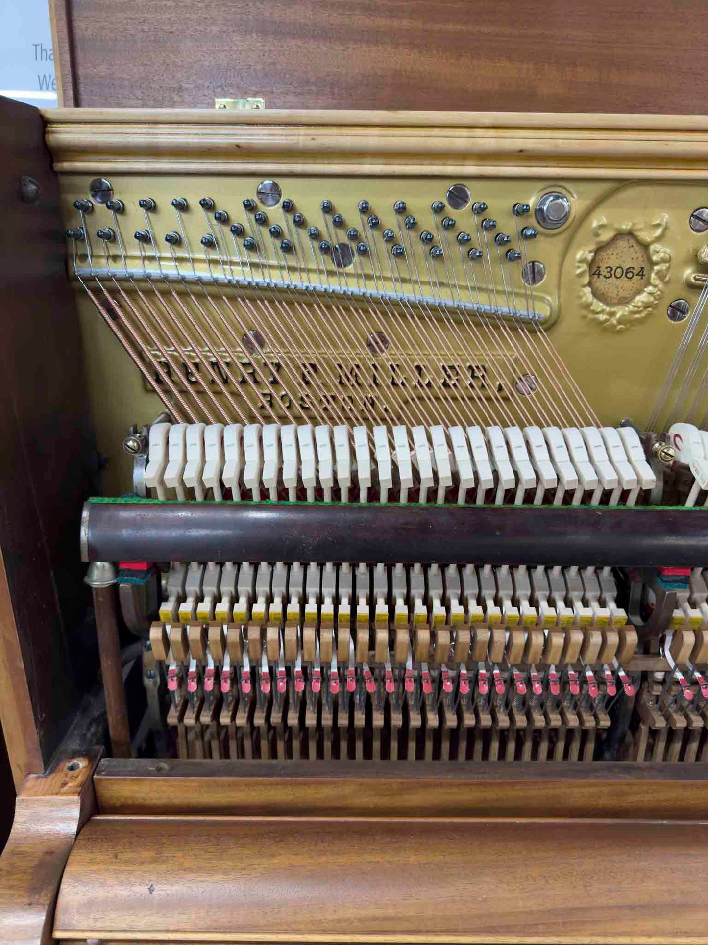 COMMISSIONED RESTORATION 1911 Henry F. Miller 55" Wood Finish Commissioned Upright Piano