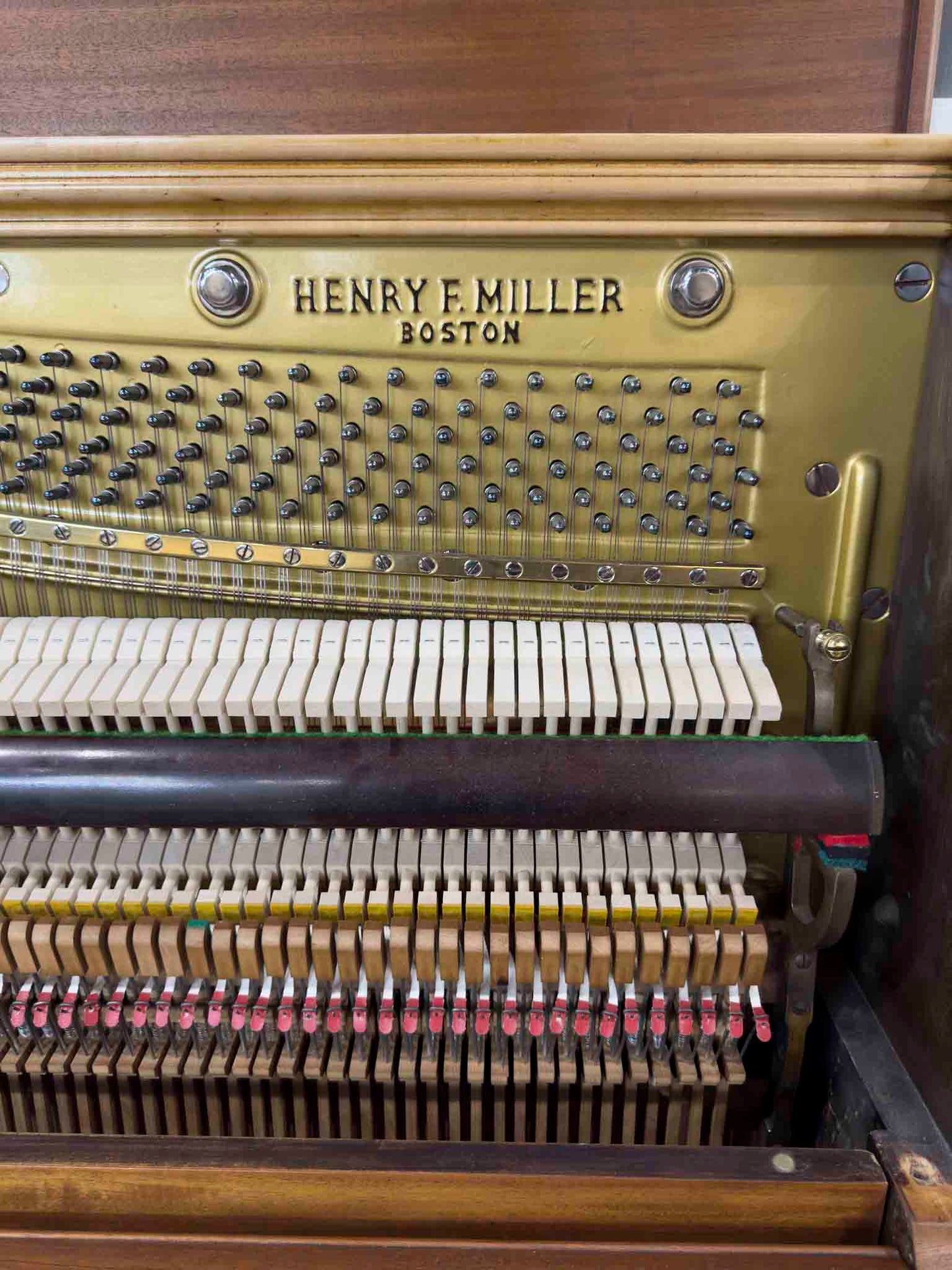 COMMISSIONED RESTORATION 1911 Henry F. Miller 55" Wood Finish Commissioned Upright Piano