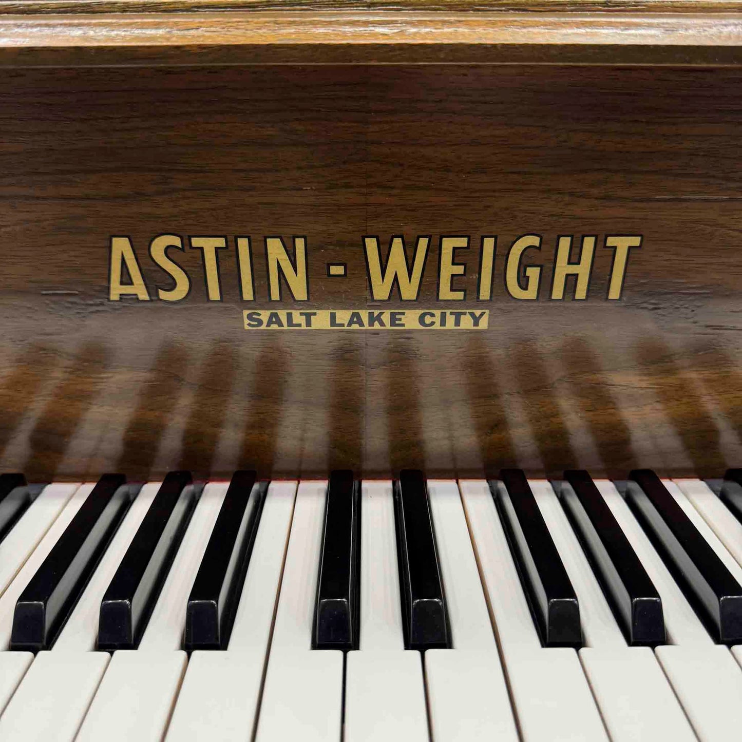 HEIRLOOM REFINISHING 1972 Astin Weight 42" Walnut Wood Finish Commissioned Console Piano
