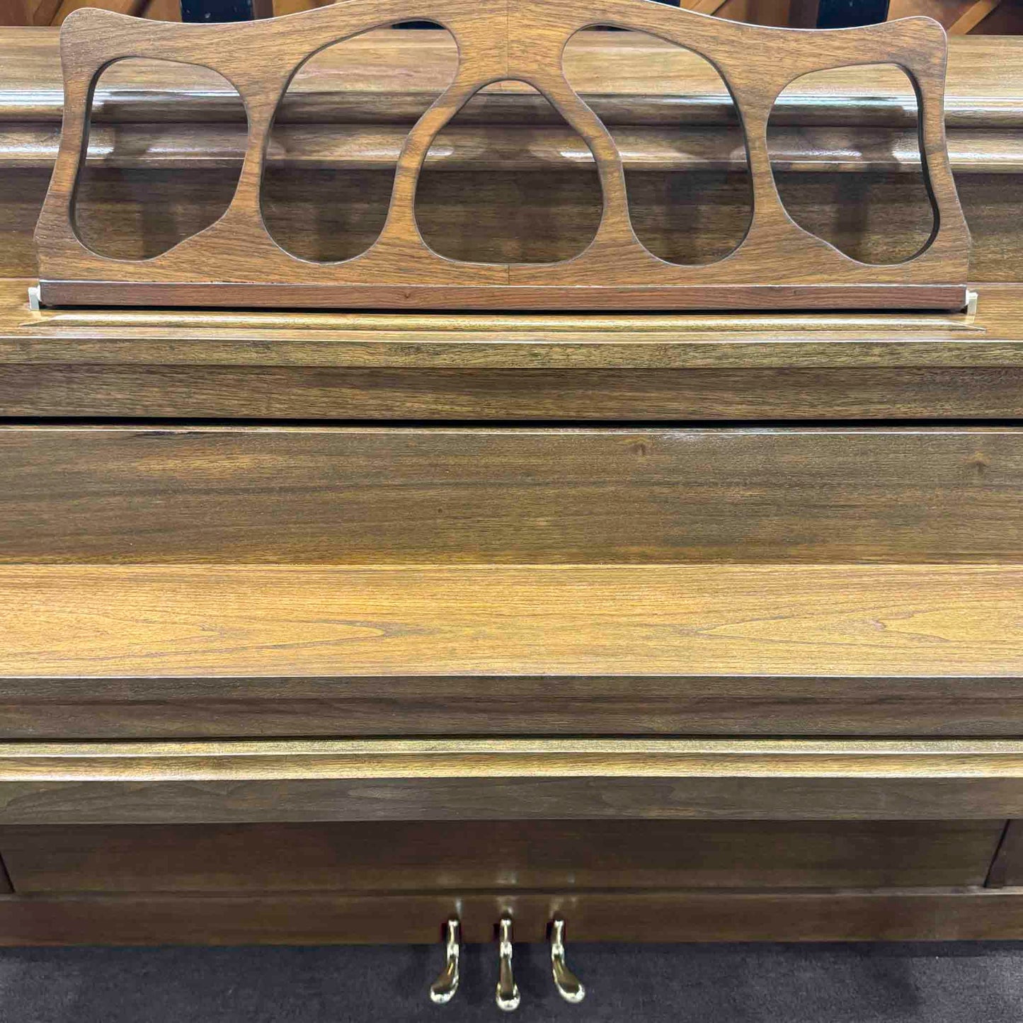 HEIRLOOM REFINISHING 1972 Astin Weight 42" Walnut Wood Finish Commissioned Console Piano