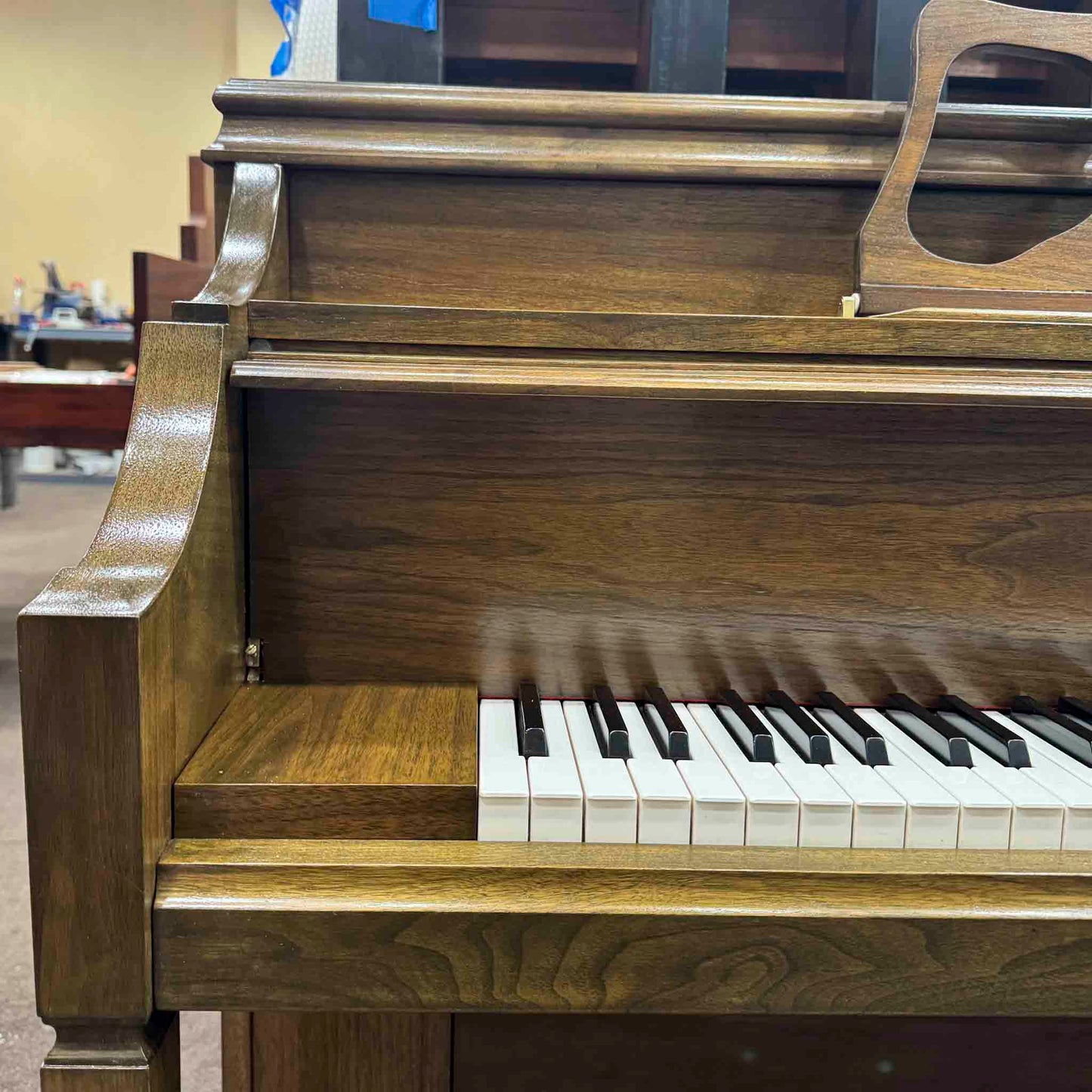 HEIRLOOM REFINISHING 1972 Astin Weight 42" Walnut Wood Finish Commissioned Console Piano