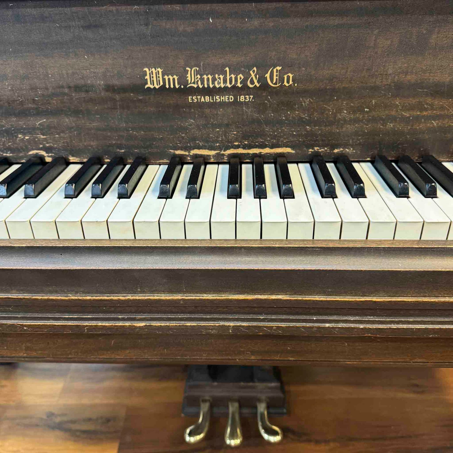 CURRENT SHOP WORK  1935 Knabe 5'4" Wood Finish Commissioned Player Grand Piano