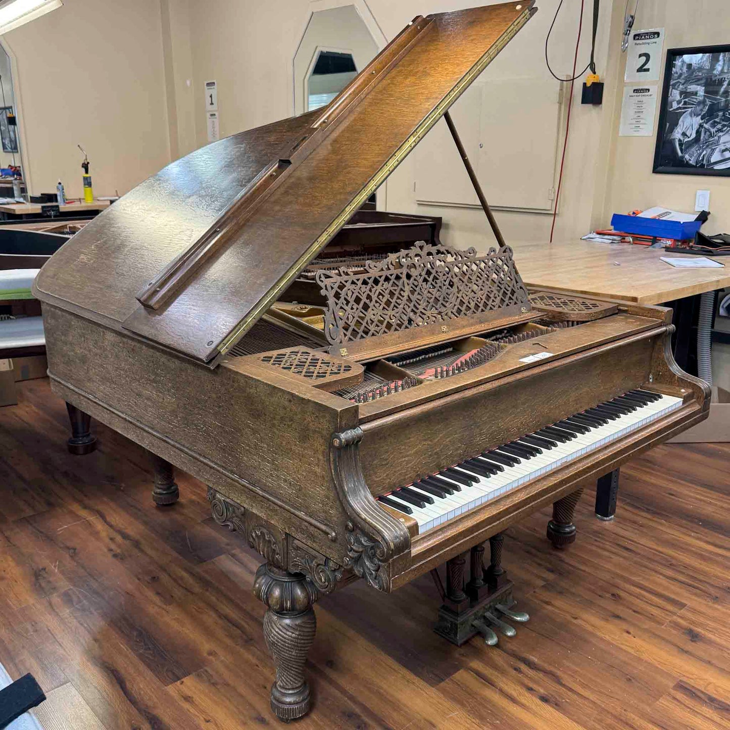 CURRENT SHOP WORK 1894 Knabe & Co. 6'1" Wood Finish Commissioned Grand Piano