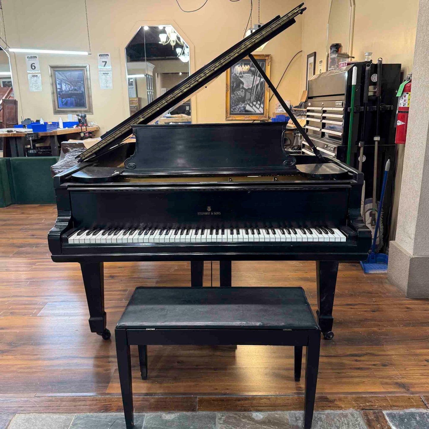 CURRENT SHOP WORK 1917 Steinway & Sons Model B 6'11" Satin Black Commissioned Grand Piano