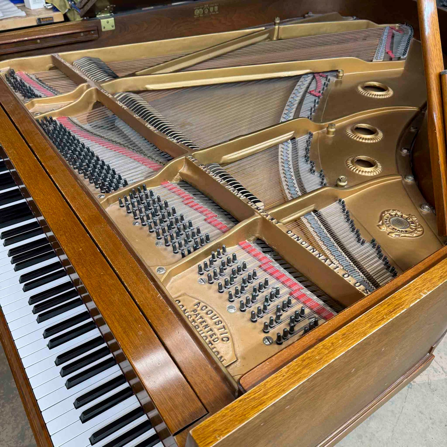 CURRENT SHOP WORK 1970 Baldwin Model L 6'3" Walnut Finish Commissioned Grand Piano