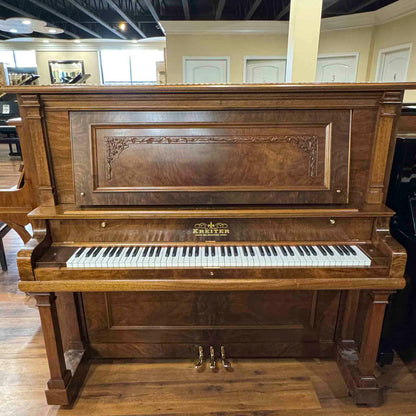1919 Kreiter 57" Wood Finish Upright Piano with Self-Playing QRS System