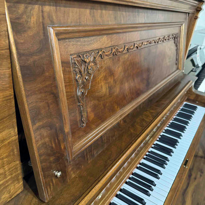 1919 Kreiter 57" Wood Finish Upright Piano with Self-Playing QRS System