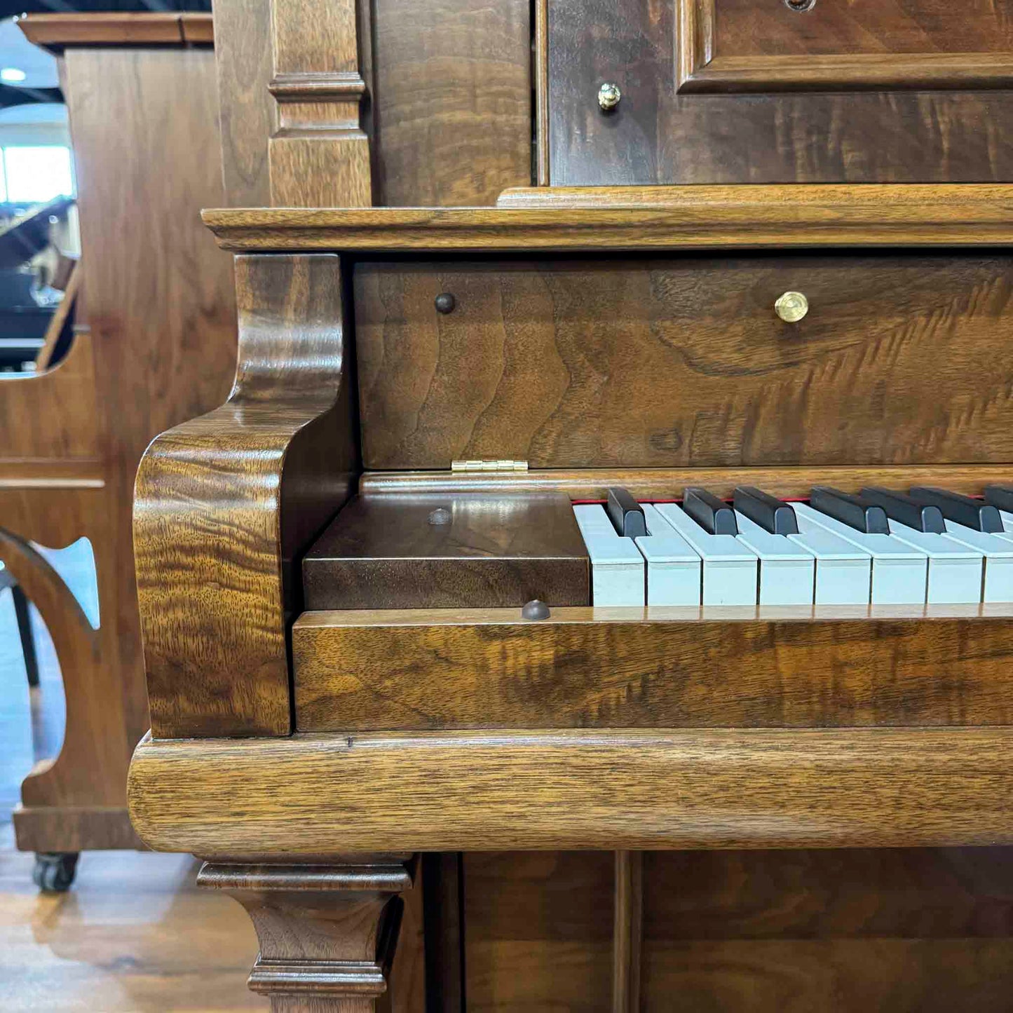 1919 Kreiter 57" Wood Finish Upright Piano with Self-Playing QRS System