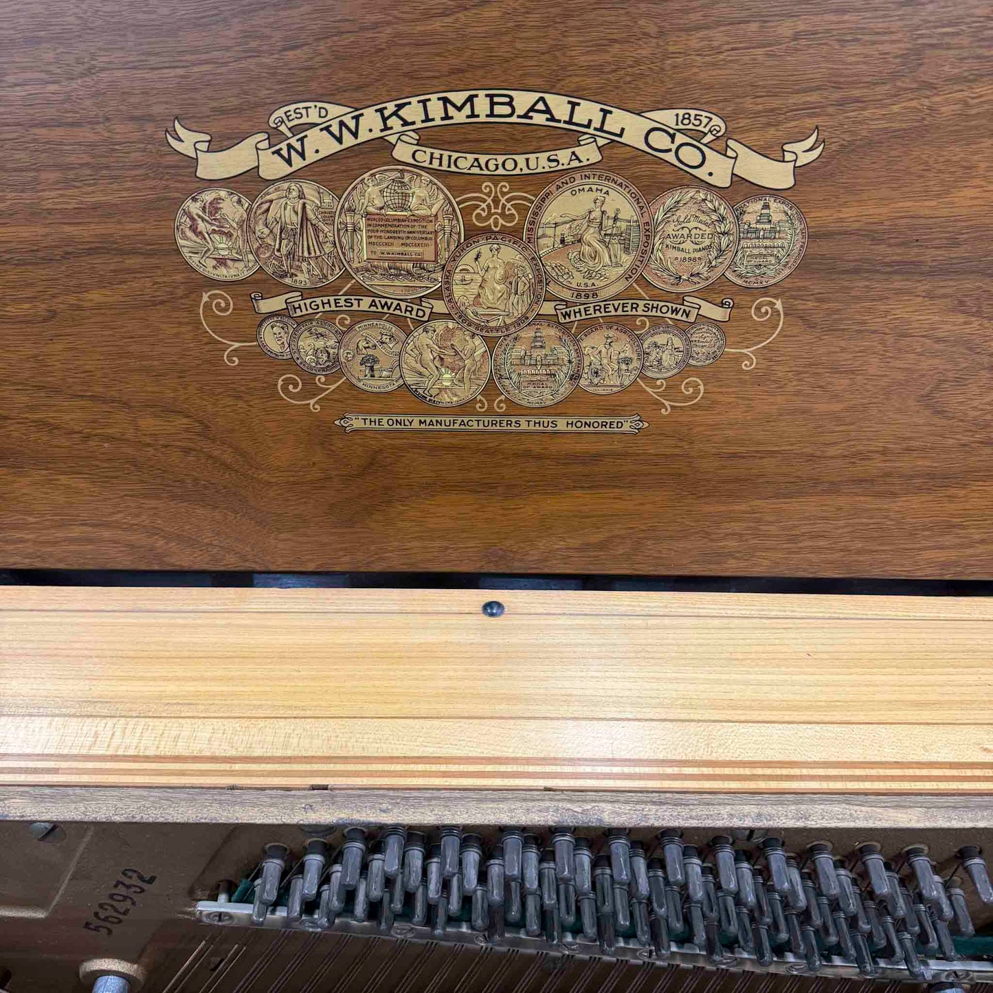 1955 Kimball 39" Wood Finish Upright Piano