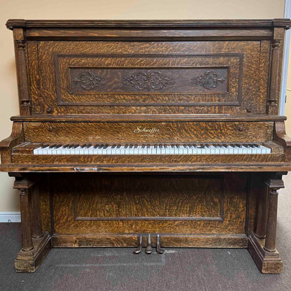 CURRENT SHOP WORK 1902 Schaeffer 55" Wood Finish Commissioned Upright Piano
