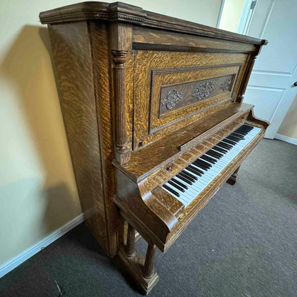 CURRENT SHOP WORK 1902 Schaeffer 55" Wood Finish Commissioned Upright Piano
