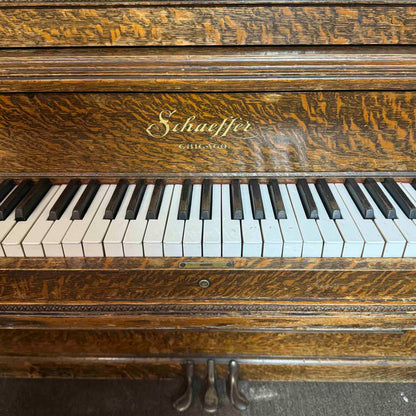 CURRENT SHOP WORK 1902 Schaeffer 55" Wood Finish Commissioned Upright Piano