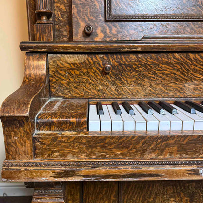 CURRENT SHOP WORK 1902 Schaeffer 55" Wood Finish Commissioned Upright Piano