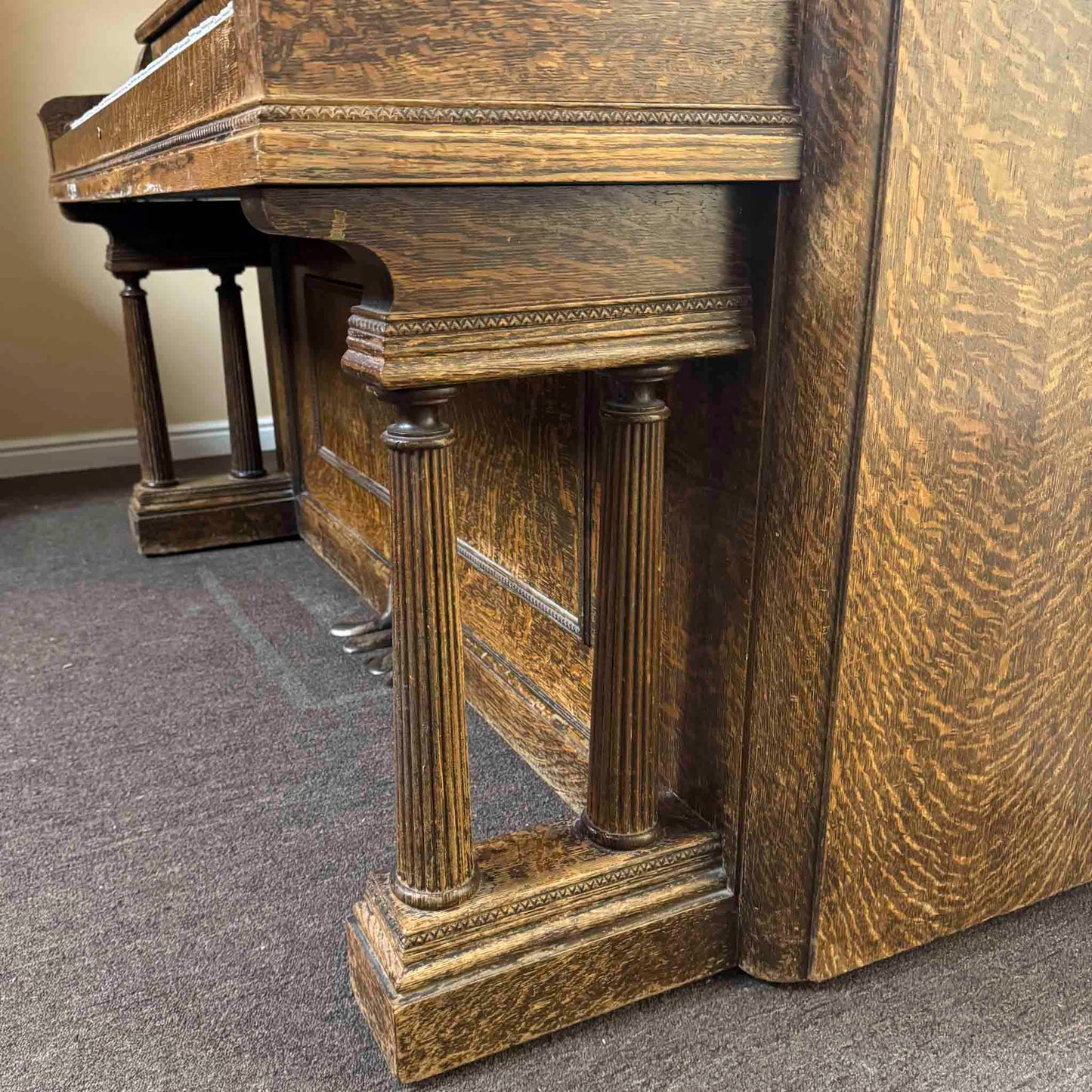 CURRENT SHOP WORK 1902 Schaeffer 55" Wood Finish Commissioned Upright Piano