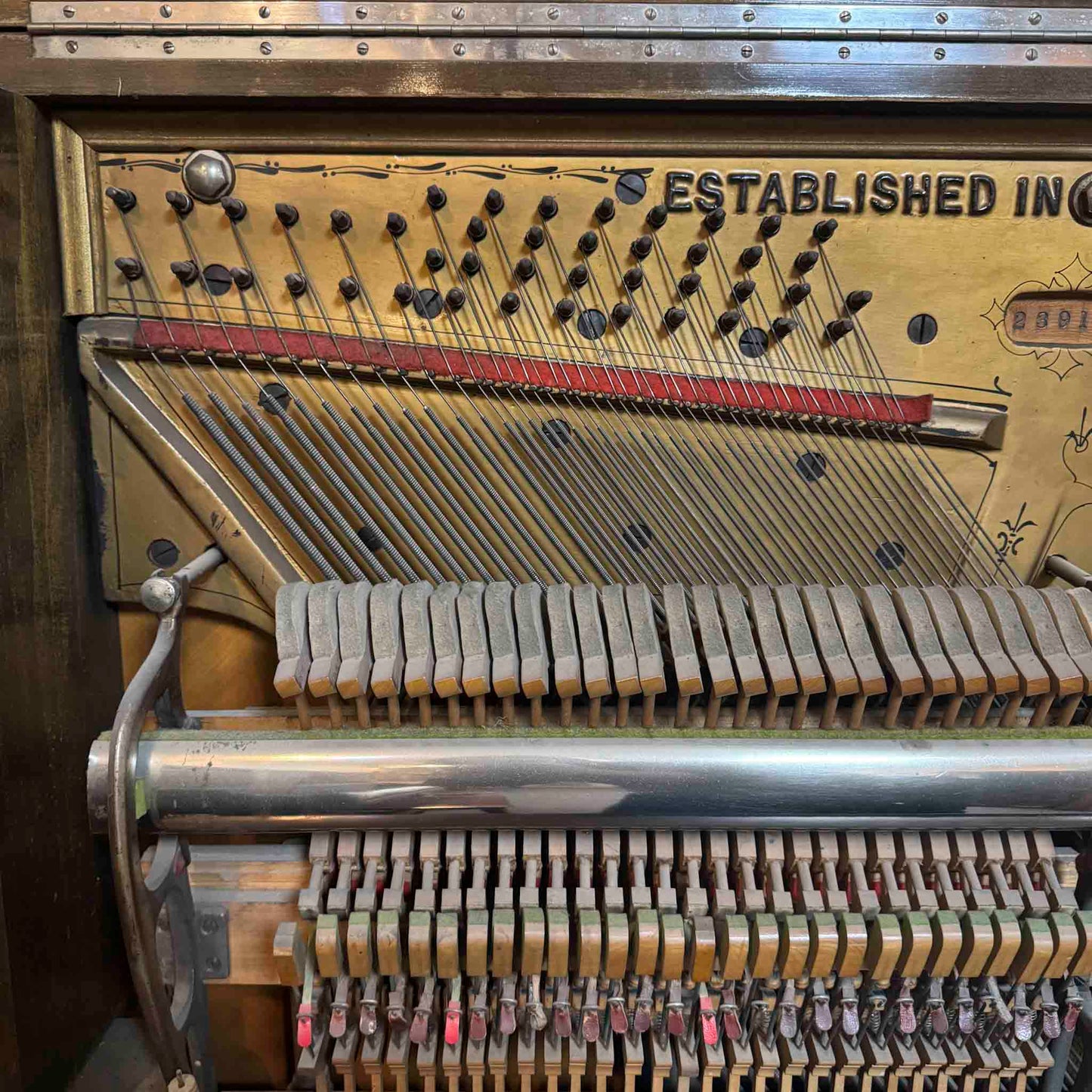 CURRENT SHOP WORK 1902 Schaeffer 55" Wood Finish Commissioned Upright Piano