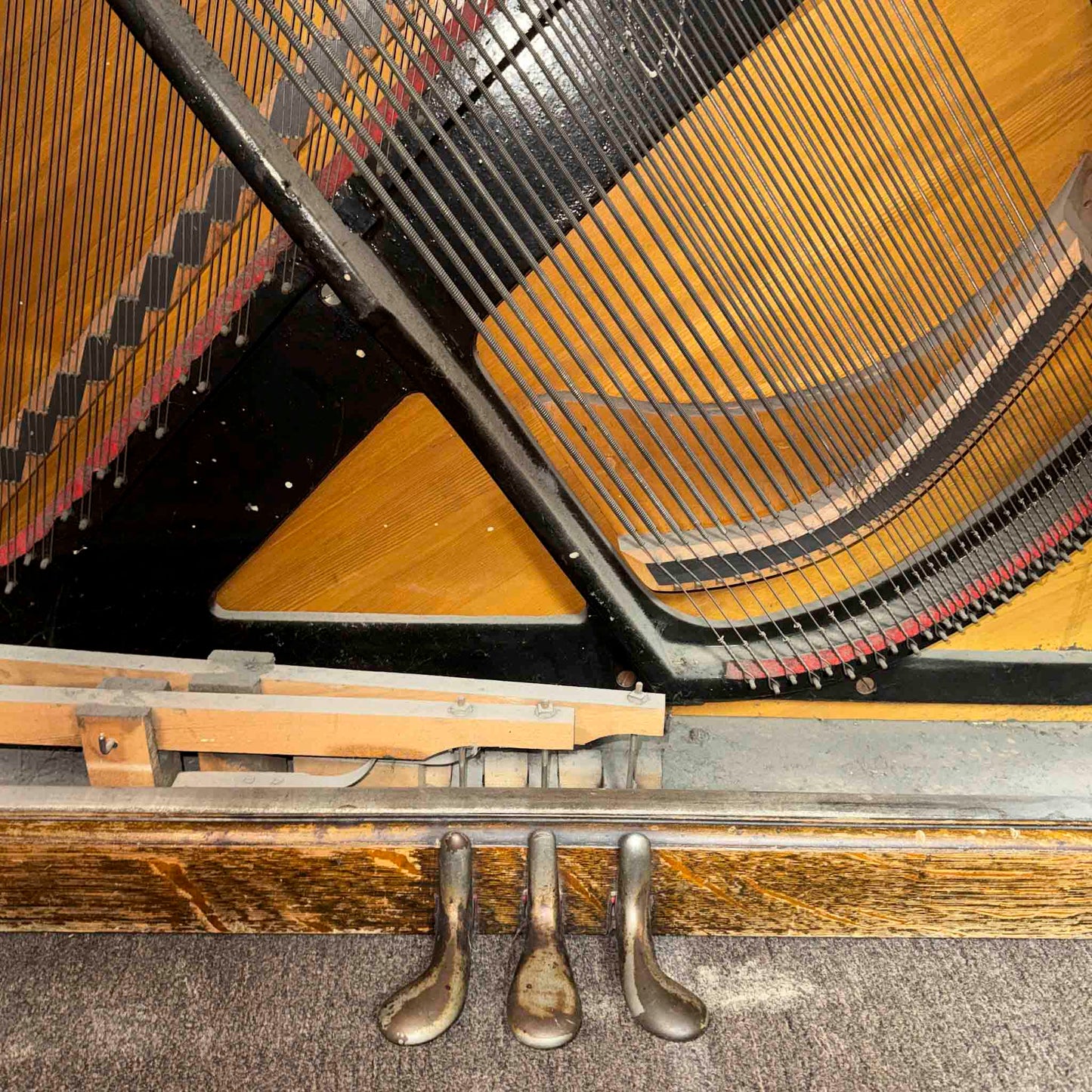 CURRENT SHOP WORK 1902 Schaeffer 55" Wood Finish Commissioned Upright Piano