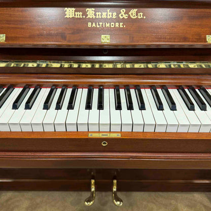 1900 Knabe 54" Wood Finish Upright Piano with Self-Playing QRS System