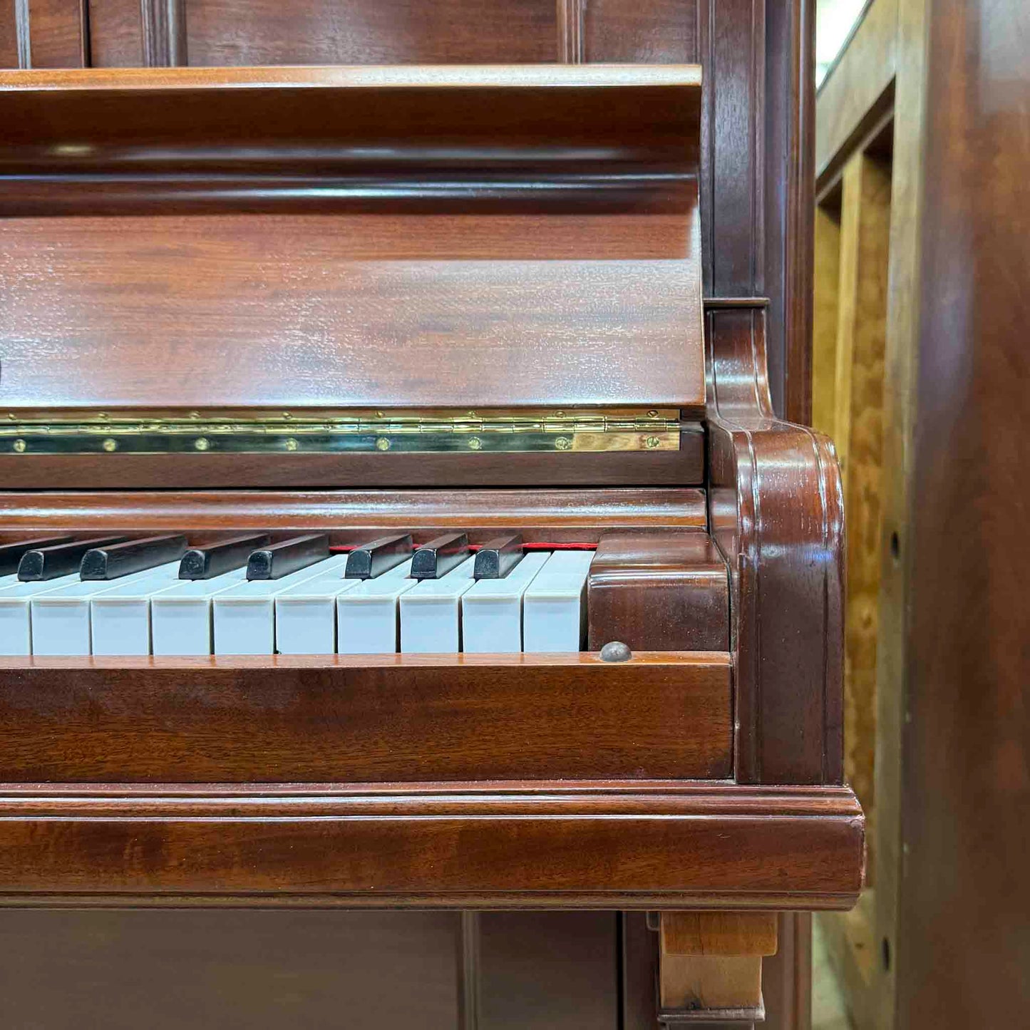 1900 Knabe 54" Wood Finish Upright Piano with Self-Playing QRS System