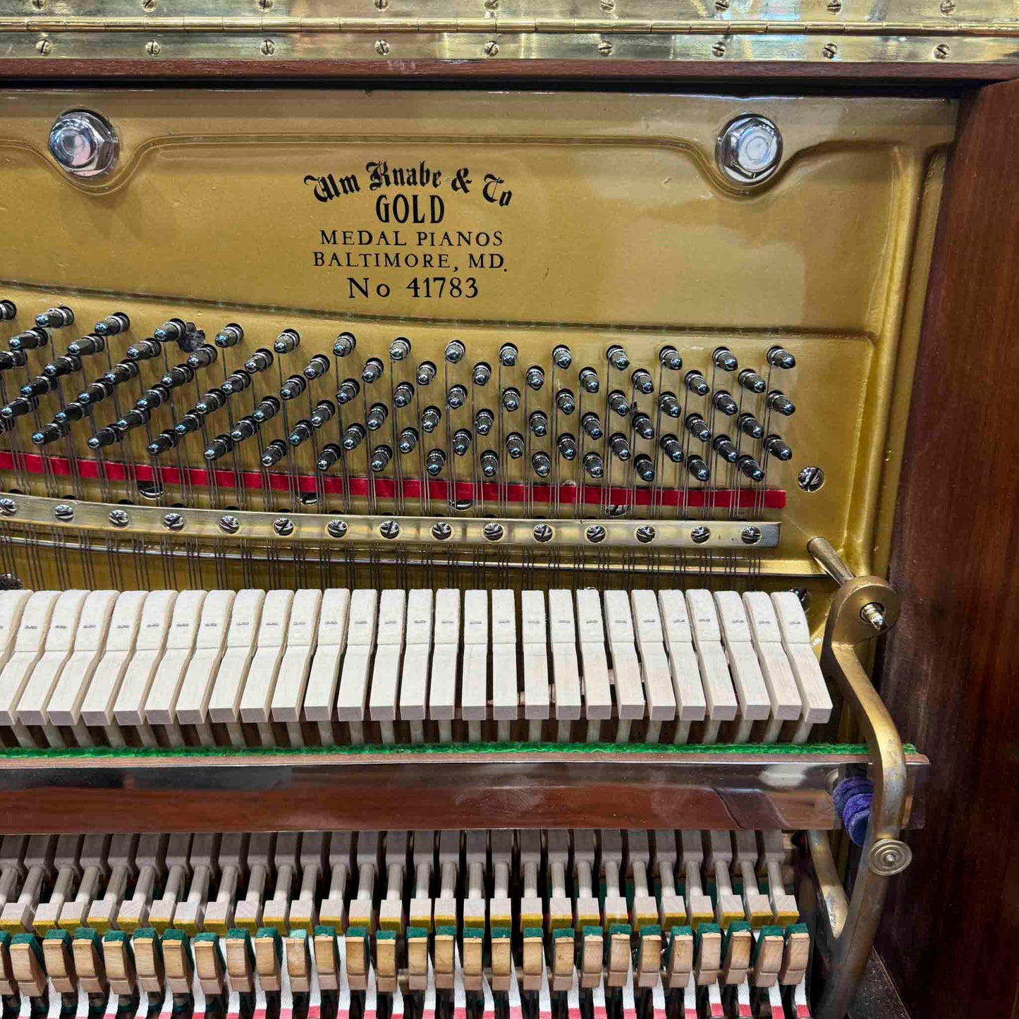 1900 Knabe 54" Wood Finish Upright Piano with Self-Playing QRS System