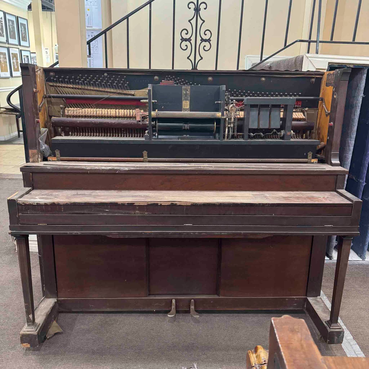 CURRENT SHOP WORK 1928 Gulbransen 54" Wood Finish Commissioned Upright Vintage Player Piano