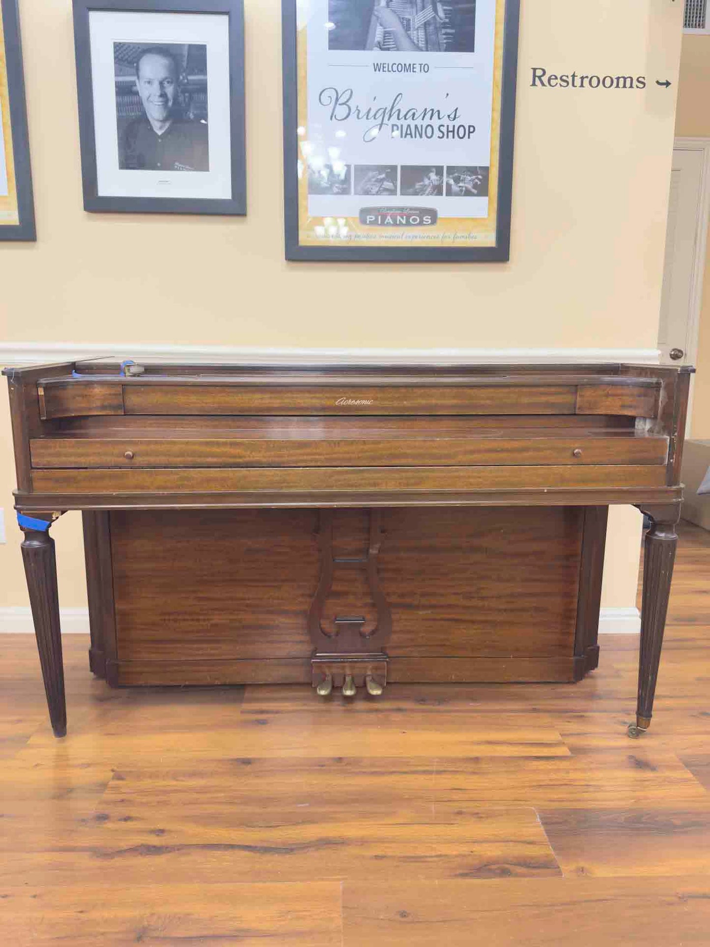 CURRENT SHOP WORK 1945 Baldwin Acrosonic 36" Wood Finish Commissioned Spinet Piano