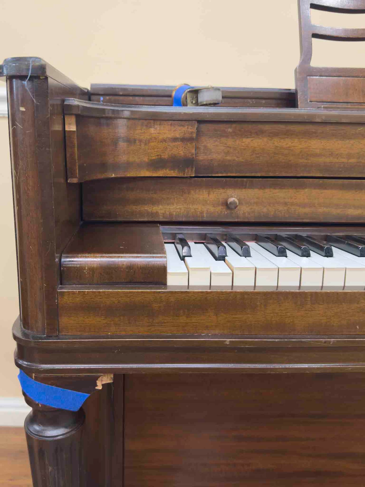 CURRENT SHOP WORK 1945 Baldwin Acrosonic 36" Wood Finish Commissioned Spinet Piano