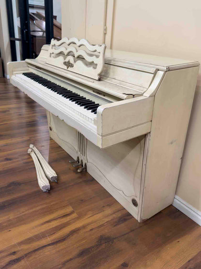 CURRENT SHOP WORK 1972 Wurlitzer 36" White Finish Commissioned Spinet Piano