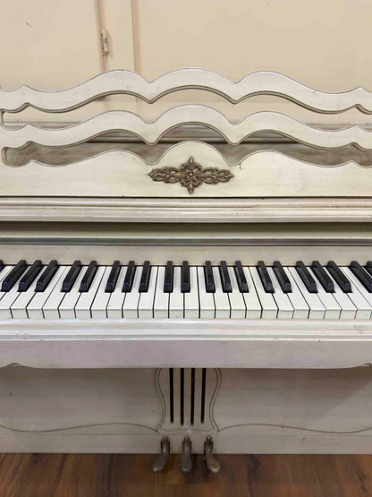 CURRENT SHOP WORK 1972 Wurlitzer 36" White Finish Commissioned Spinet Piano