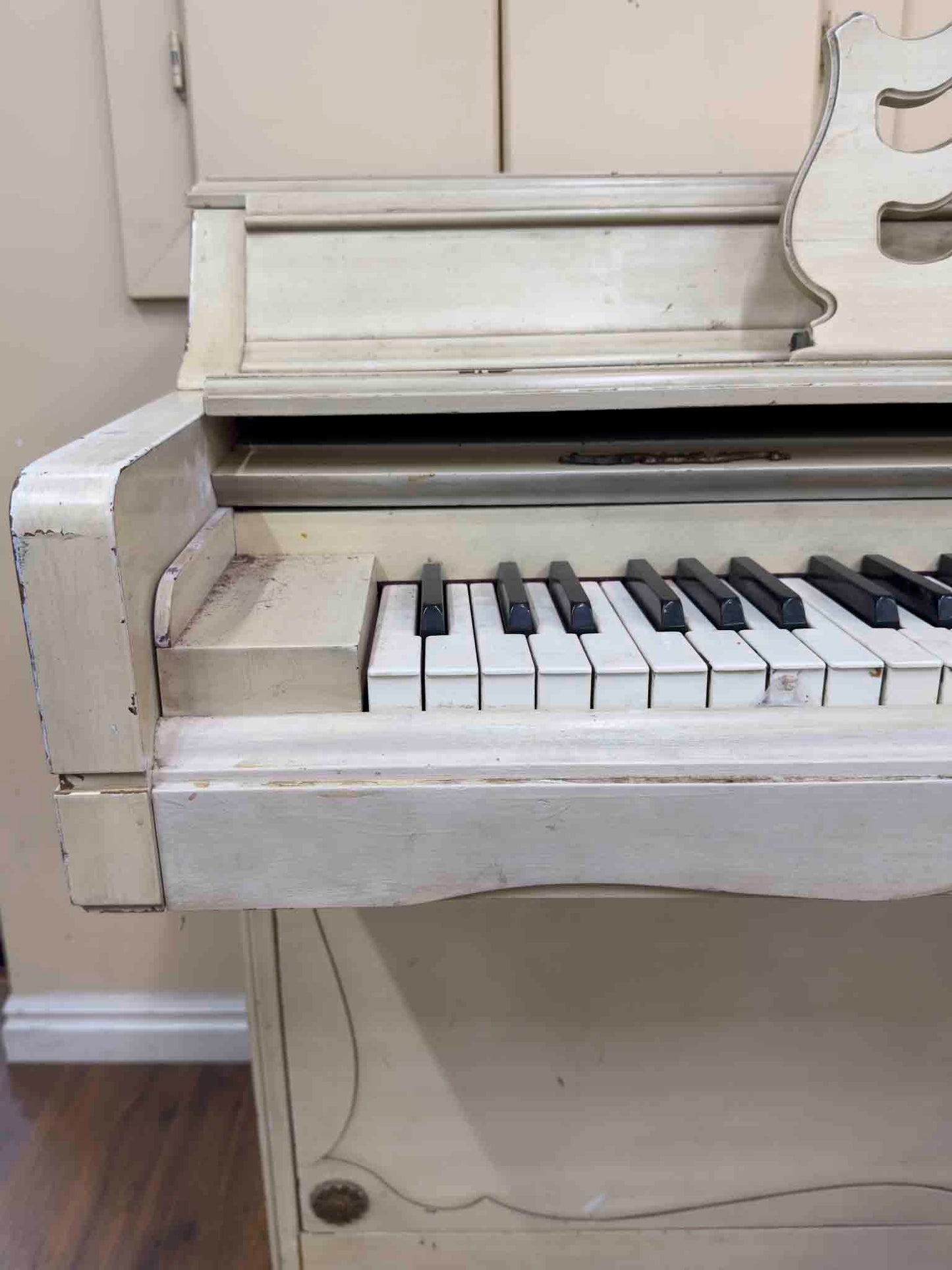 CURRENT SHOP WORK 1972 Wurlitzer 36" White Finish Commissioned Spinet Piano