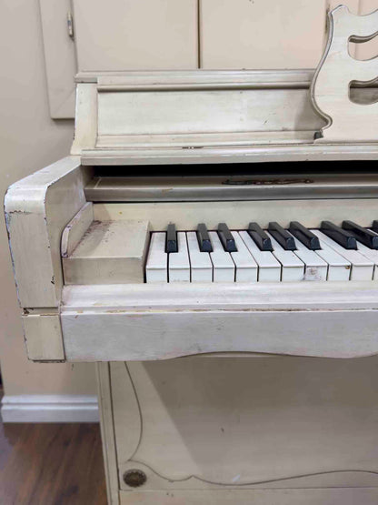 CURRENT SHOP WORK 1972 Wurlitzer 36" White Finish Commissioned Spinet Piano