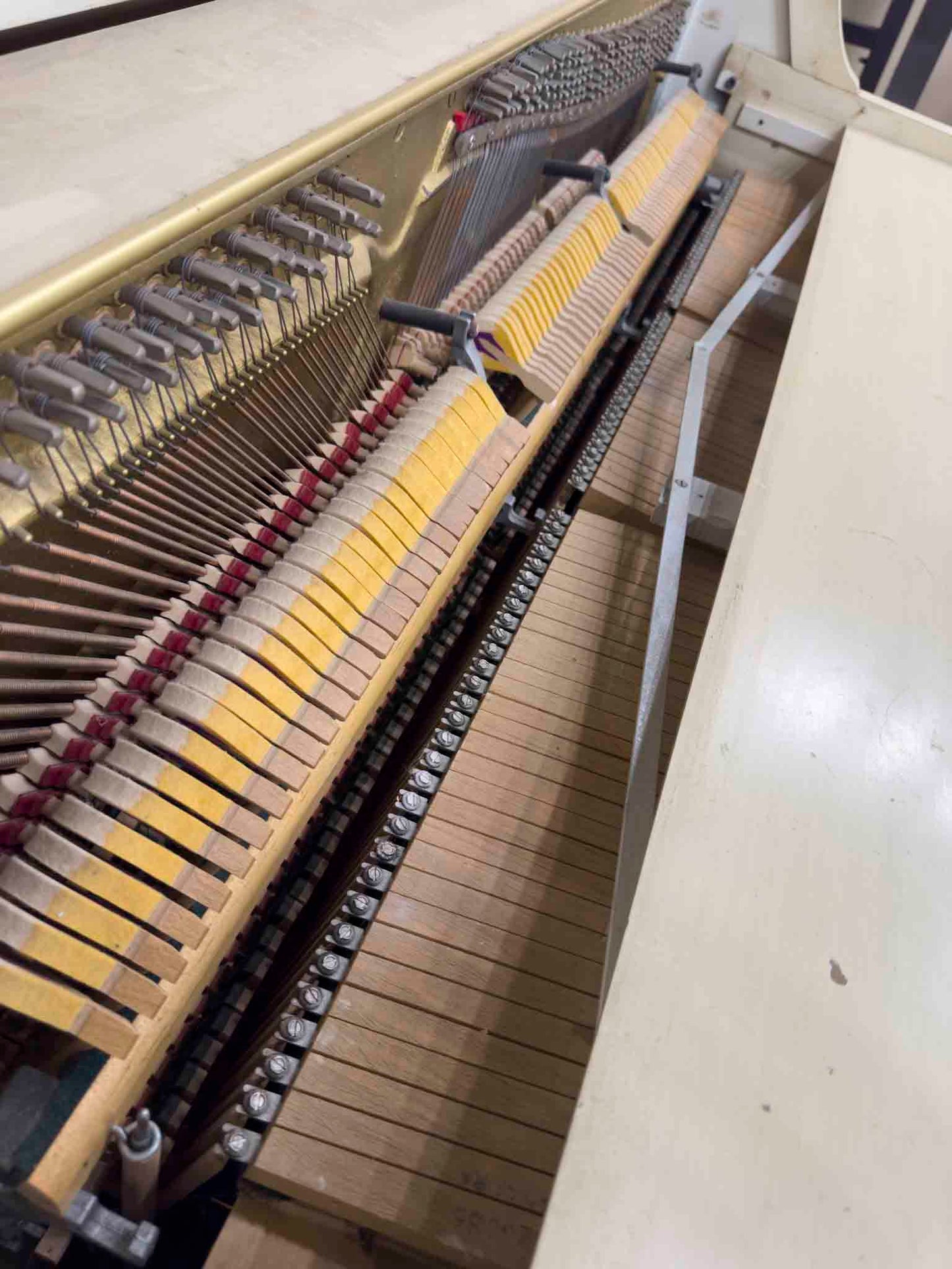 CURRENT SHOP WORK 1972 Wurlitzer 36" White Finish Commissioned Spinet Piano