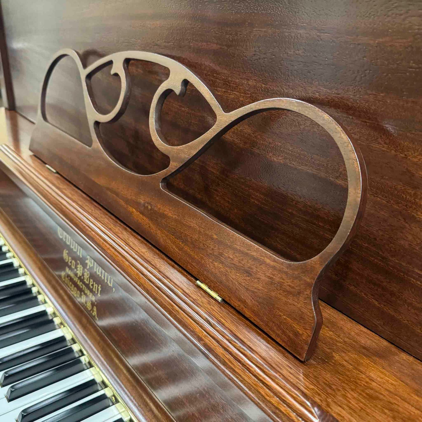 CURRENT SHOP WORK 1896 Crown 57" Wood Finish Commissioned Upright Piano