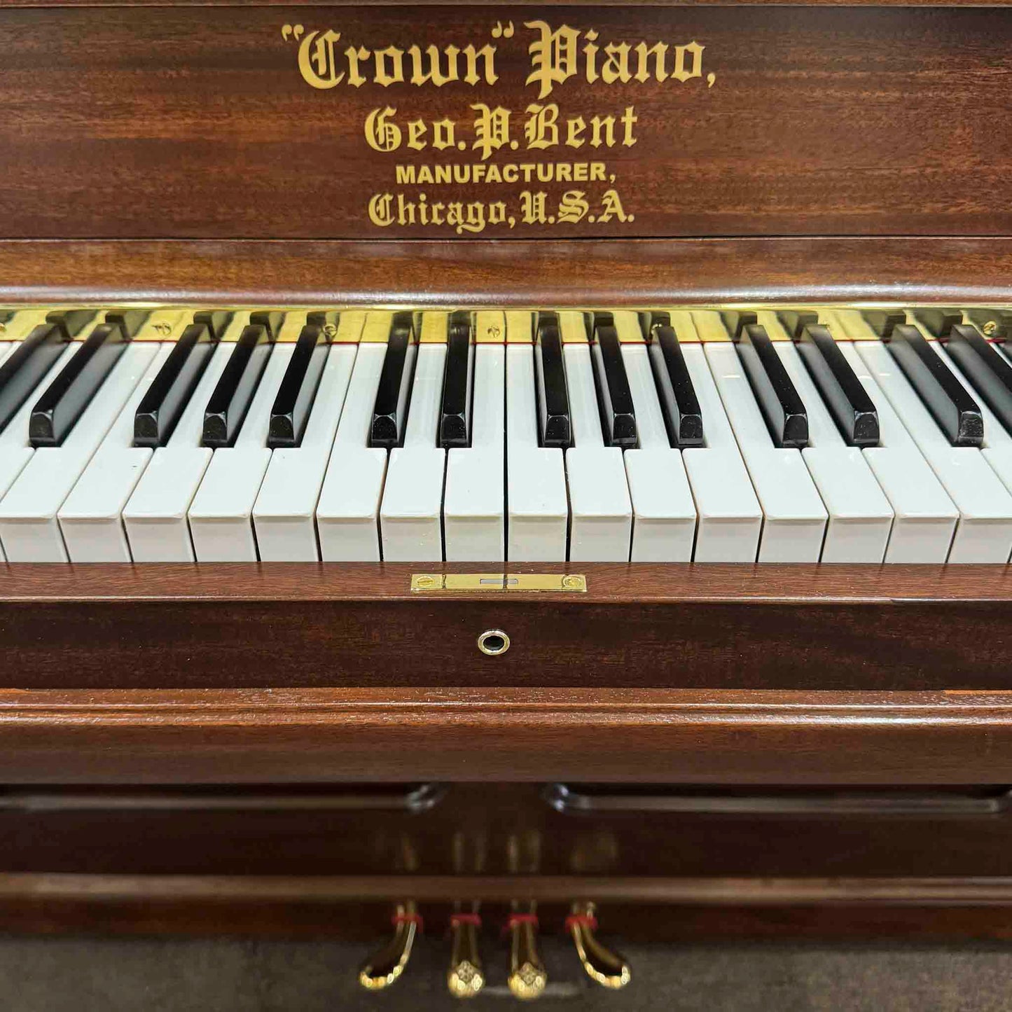 CURRENT SHOP WORK 1896 Crown 57" Wood Finish Commissioned Upright Piano