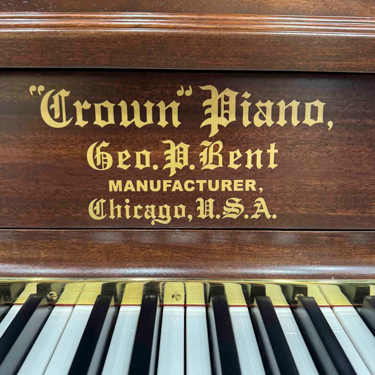 CURRENT SHOP WORK 1896 Crown 57" Wood Finish Commissioned Upright Piano