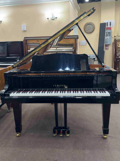 CURRENT SHOP WORK 2001 Yamaha C3 6'1" Polished Black Commissioned Grand Piano with Self-Playing QRS System