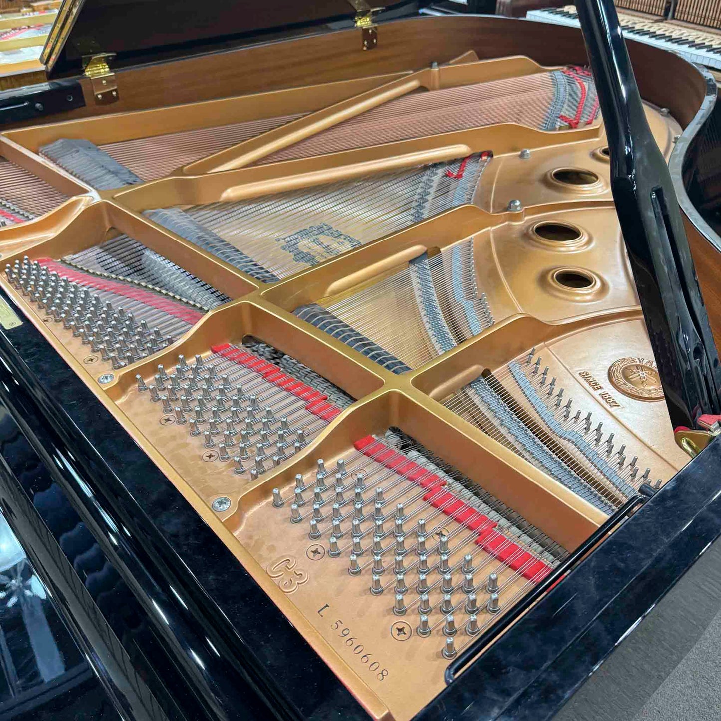 CURRENT SHOP WORK 2001 Yamaha C3 6'1" Polished Black Commissioned Grand Piano with Self-Playing QRS System