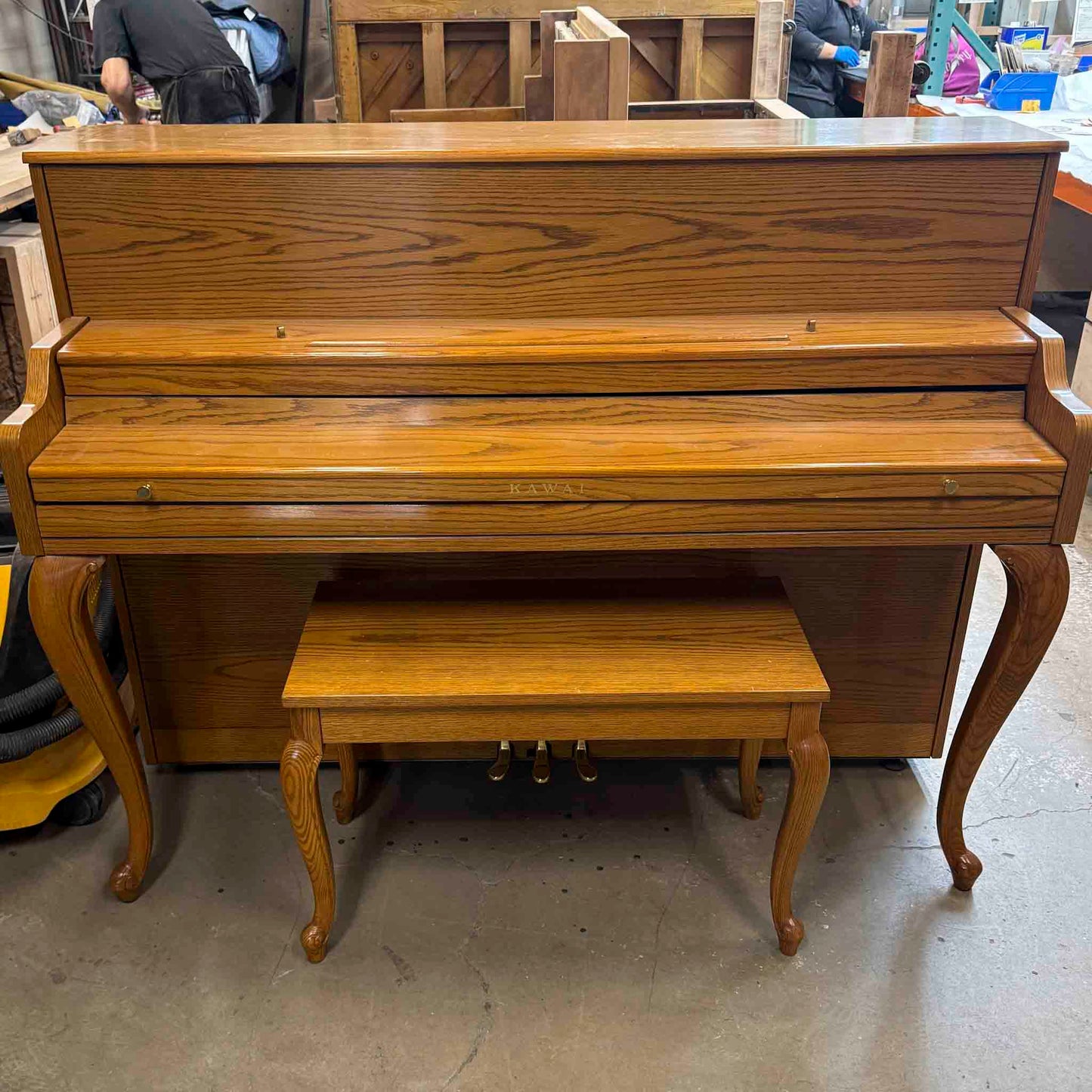 CURRENT SHOP WORK 1963 Kawai 508 Decorator 44" Oak Finish Commissioned Console Piano