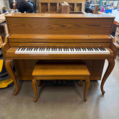CURRENT SHOP WORK 1963 Kawai 508 Decorator 44" Oak Finish Commissioned Console Piano