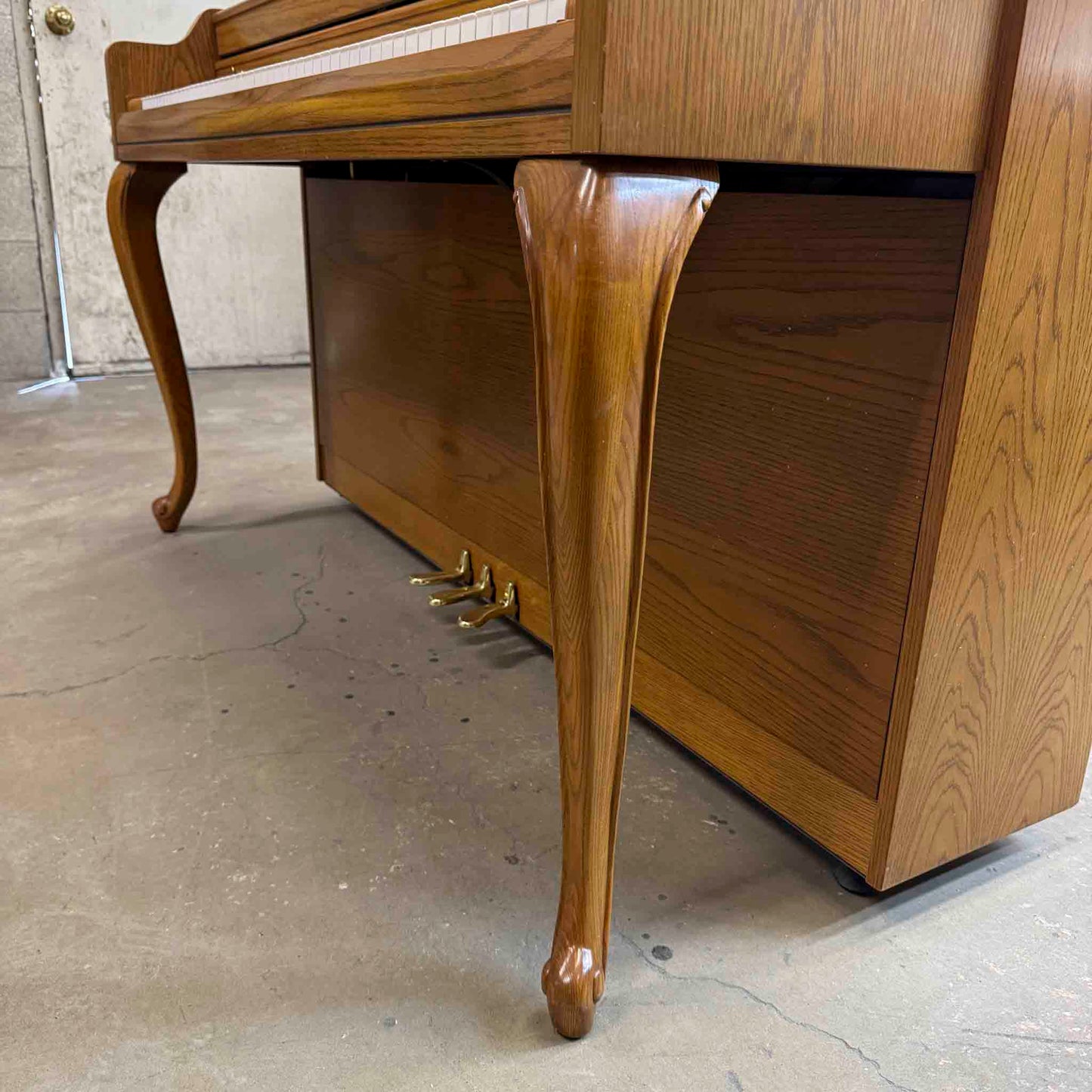 CURRENT SHOP WORK 1963 Kawai 508 Decorator 44" Oak Finish Commissioned Console Piano