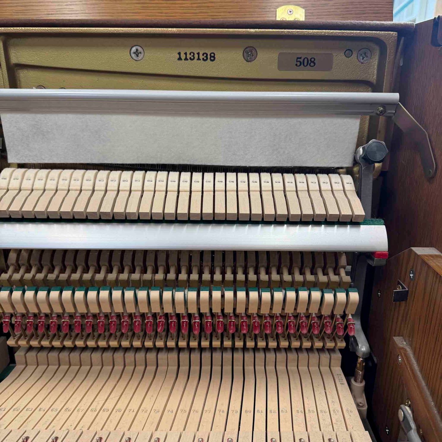CURRENT SHOP WORK 1963 Kawai 508 Decorator 44" Oak Finish Commissioned Console Piano