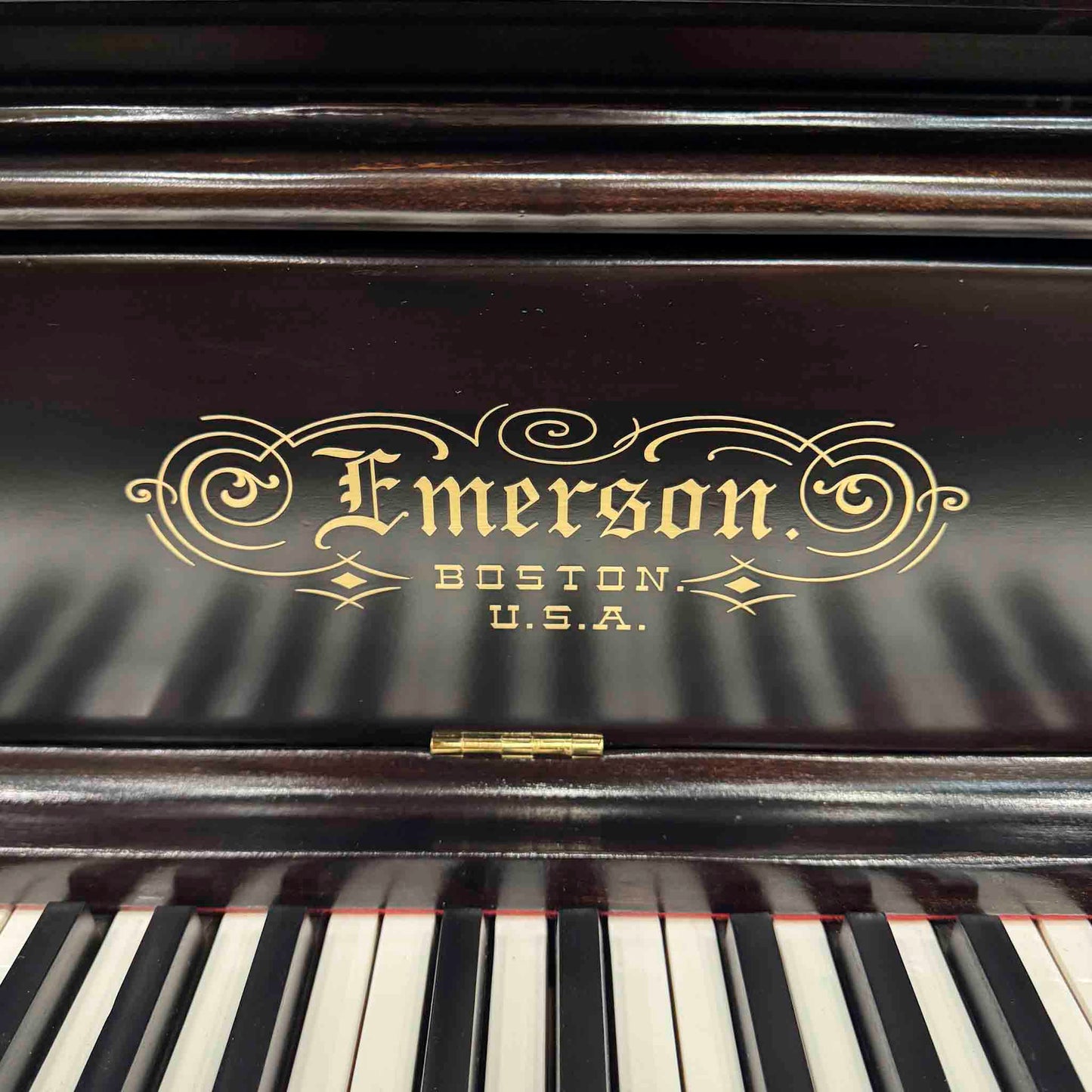 HEIRLOOM RESTORATION 1890 Emerson 58" Wood Finish Commissioned Upright Piano